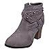 Produktbild VJGOAL Damen Stiefeletten, Frauen Booties Große Größen Einfarbig Mode Runder Kopf Reißverschluss Niet High Heels Women Boots