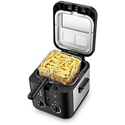 Arthur Martin AMP132 1600W 2,5L pour 1Kg de Frites Capot et cuve Amovibles, paroi, 1 Kilogram, Noir ET INOX