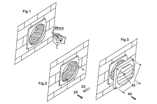 Selbsttätige Verschlussklappe für CATA Wand-/Fensterventilator LHV 300 - 2