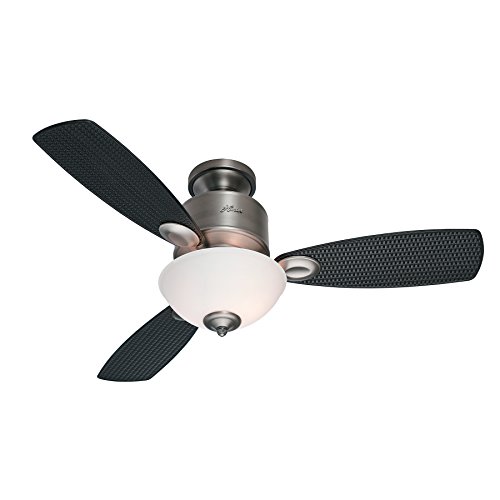 Hunter Fan Kohala Bay Ventilador de techo con luz estilo estaño antiguo E27, 14 W, Peltre, 122 cm