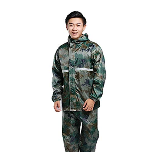 QBL Poncho, Doble Capa de Lluvia Impermeable Traje aguaPara Adultos al Aire Libre Unisex,Green,XL