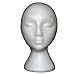 JaneDream Styrofoam Foam Mannequin Female Head Model Dummy Wig Glasses Hat Display Stand (Without Base)
