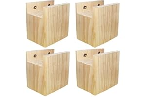RHUAFET 4 Stück Möbelerhöher ​Betterhöhung Tischerhöher Elefantenfuß Bed Riser aus Holz, Hochwertiges Massivholz, Erhöhung um 10 cm (10 x 3.5 x 10 cm)