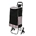 Produktbild Tomasa Einkaufstrolley Faltender Einkaufswagen kletternder Trolly wasserdichter Lebensmittelgeschäft Wäscherei Gebrauchs Wagen mit Radlager (Schwarz 64)