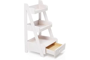 Odoria Escala 1/12 Miniaturas Jardinera de Escalera Accesorios para Muebles Casa de Muñecas, Blanco