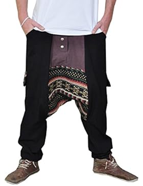 Lange Haremshose in 2 Farben mit tiefem Schritt als alternative Kleidung und Jogging Haremshose von virblatt M...