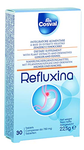 Cosval Refluxina 30 Compresse da 750 mg- Integratore alimentare a base di estratti vegetali di zenzero e finocchio