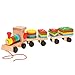 Keetek Wooden Stacking Block Pull Along Train Stacker Stacking Puzzle Train Baby Toy for Educational Development Baby Kids Toy Sets Christmas Gifts for Kids