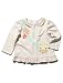 M&Co Baby Girl Long Sleeve Giraffe Applique Peplum Polka Dot Hem Frill Neck Zip Fastening Sweater Top Oatmeal 12/18 Mnth