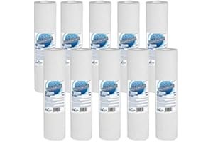 AQUAFILTER 10 x schmelzgeblasenes 10 Mikron Polypropylen 25,4 x 6,3 cm Filterpatrone zur Sedimentabsorption von Sand, Schlick, Rost und Schwebeteilchen aus Trinkwasser