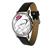 Your Watch Design Unisex Uhr. Erwachsenengröße. Analog Quarz mit Leder Armband, Wine Oclock