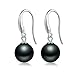 Produktbild Perle Ohrringe,Damen Perlenohrringe Hängend Creolen Hängende Ohrringe Ohrhänger, 925 Sterling Silber Tropfen Perle Ohrringe,Baumeln Perlen Ohrhänger für Damen Mädchen 10mm