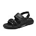 Produktbild CAI-HY Herren Sandalen, 2019 Sommer New Slide Kork Fußbett Sandalen, verstellbare Fersenriemen Plattform Hausschuhe mit Strandschuhe,Black,38