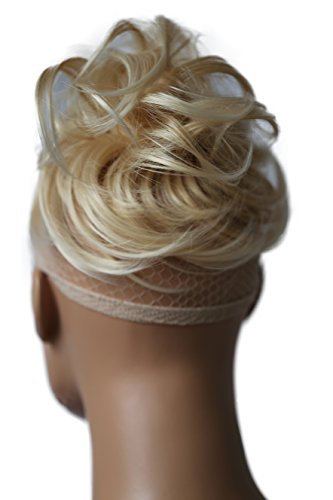 PRETTYSHOP Haarteil Haargummi Hochsteckfrisuren unordentlicher Dutt leicht gewell. Farbe: blond mix G28B - 7