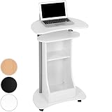 Miadomodo - Mesa móvil de MDF para ordenador con tablero ajustable y casillas para guardar cosas - color blanco / aprox. 56/41/93-112 cm - diferentes colores a elegir