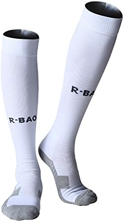 Spove Compression Football Socks Over Knee High Sports Socks Soccer Rugby Hockey Volleyball Training Running Socks Unisex (White)