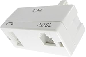 ASNQ ADSL Filter - Microfilter for Phone/Broadband BT Plug to RJ11 Connector - Broadband Filter for BT Sky Talktalk - BT Microfilter for Modem Telephone Fax - Internet and Telephone Splitter