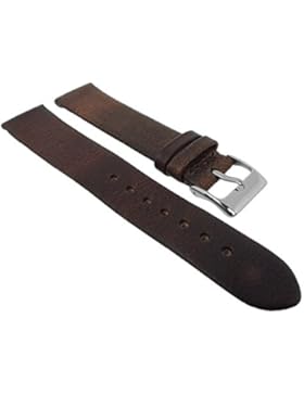 Herzog Uhrenarmband Kalbsleder | Ersatzband ohne Naht - braun 29088, Stegbreite:18mm, Schließe:Silbern