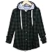 Produktbild Quaan Herbst Winter Damen Lange Ärmel Plaid Mit Kapuze Strickjacke Jacke Bluse Mode Gemütlich Weich Sport Draußen Reise Sweatshirt Leder Kleidung Pelz Baumwollmantel Daunenjacke Mantel
