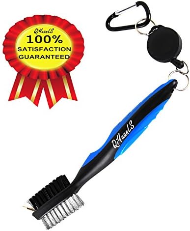 Golf Club Brush Golf Club Groove Cleaning Brush - 2 Ft Retractable Zip-line Aluminum Carabiner Easily Attaches to Golf Bag - For Cleaning Golf Shoes/Golf Club/Golf/Golf Groove (blue)