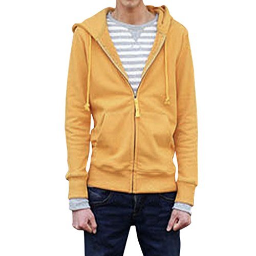 Move&Moving(TM) Mens Long Sleeve Kangaroo Pockets Autumn Fashion Hoodie Dark Yellow M