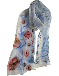 Poppies Blue Scarf Mimi Pinto