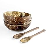 bol coco natural ✔️ PAQUETE DE 2: este juego incluye 2 cuencos y cucharas de coco natural, el diseño compacto y liviano de estos cuencos los hace perfectos para el hogar, el trabajo, el campamento y los viajes.