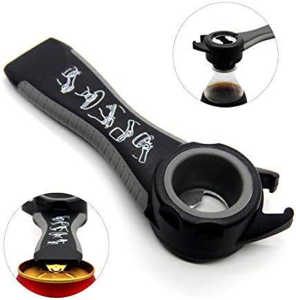 Multi-Function Bottle Opener 5 in 1 - Stainless Steel Blade Opener for Various of Kitchen Beer, Cans, Bottles, Wine and Soda Pops (Black)