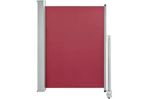 vidaXL Seitenmarkise Ausziehbar Sonnenschutz Sichtschutz Windschutz Seitenrollo Markise Seitenwandmarkise Balkon Garten Terrasse 100x300cm Rot