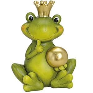 Froschkönig XXL Figur 44cm Gartendeko Frosch Dekofigur Garten mit Krone