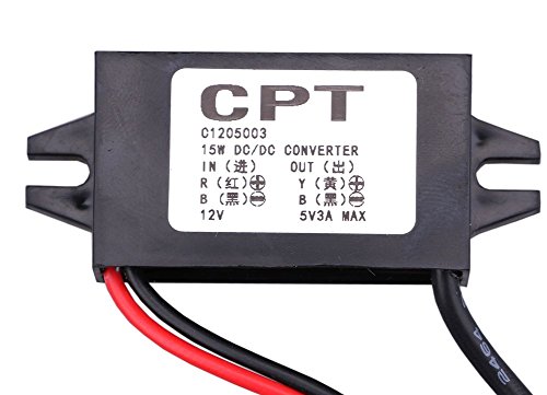 Yeeco Wasserdichte DC-DC-Abwärtswandler Spannungsregler 8-22V bis 5V 3A / 15W Netzteil 12V Min USB-Kabel-Anschluss Kfz-Ladegerät Stromversorgung Volt Geregelter Konverter Transformator bis 5V - 3