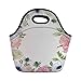 Produktbild Portable Bento Lunch Bag,Anemone Flower,Spring Nature Inspired Framework with Pastel Colored Flora Decorative,Pistachio Green Pink Silver,for Kids Adult Thermal Insulated Tote Bags