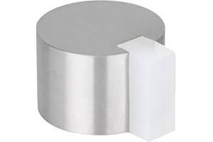 EVI Herrajes | Butée De Porte Adhésive | 28 x 19 mm | Caoutchouc Blanc | Rond | Acier Inoxydabl | Finition Mate | Forte AdhéSion | 100% fonctionnel