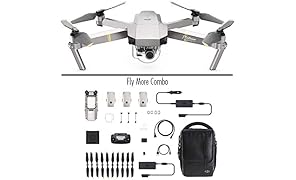 DJI - Mavic Pro Fly More Combo Platinum (Version UE) | Incl. 1 Drone Quadricopt&egrave;re, 3 Batteries de Vol Intelligente, 1 Radiocommande, 1 Chargeur Voiture & Autres | Photos & Vid&eacute;os en Haute R&eacute;solution