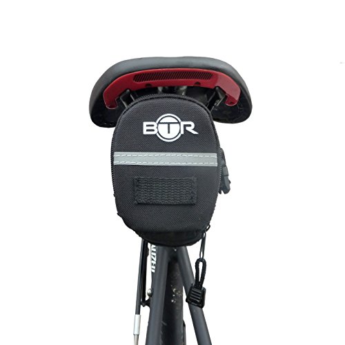 BTR Fahrrad Satteltasche. Kompakte Fahrradtasche. Schwarz / Silber. Wasserbeständig - 4