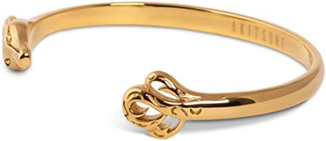 Akitsune Ferus Bracelet - Open Bracelets Women Mens Stainless Steel - Bracelet Cuff Bracelet Fox Fox Minimalist - Gold 65mm