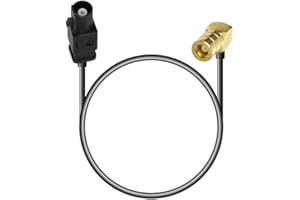 Vecys Câble Fakra A Mâle à SMB Femelle Angle Droit 90º Adaptateur Fakra Autoradio Câble Fakra RG174 Extension 20CM 7,9 Pouces pour Véhicule Dab FM/AM Radio Amateur Antenne