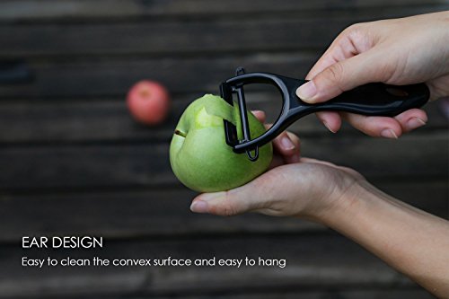 Aicok Keramikmesser Set Spiegelfläche, Küchenmesser Set Für Obst Gemüse, 2-teilig Messer und Gemüse Peeler Küchenwerkzeug Set - 4