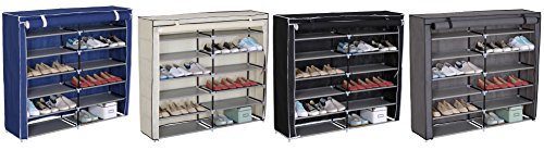 WOLTU® #172-2 Schuhschrank Faltschrank , Stoffschrank Schuhablage Schuhregal Schuhständer , 119x30x107cm , 4 Farben (Grau | SS5019gr) - 3