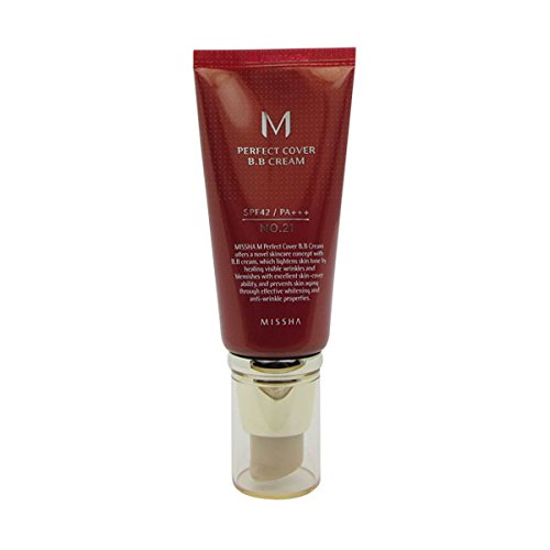 MISSHA M Perfect Cover BB Cream SPF42/PA (No.21/Light Beige) 50ml, 1er Pack