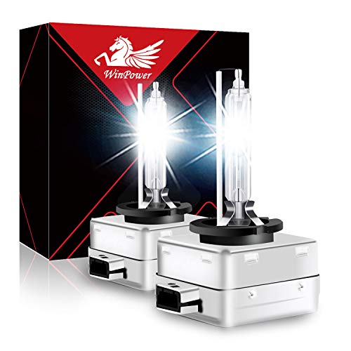 WinPower D1S 35W Bulbo del faro de xenón Lampara de descarga Reemplazar kit para bombillas HID de coche 6000K Blanco puro (2 Lamparas)