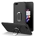 Produktbild iPhone 7 Plus Hülle,TPU Silikon Schutzhülle mit Metall Ring Ständer Stand [360 Grad Ring Stand][Kickstand][Metallplättchen][Auto Magnet halterung] Free Tempered Panzerglas Film für Apple iPhone 7 Plus Soft Case Silicon Back Cover Gel Holster Schale (iPhone 7 Plus, Black)