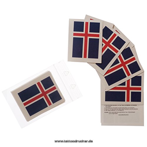 5 x Island Fan Tattoo Fahnen – EM2016 Fanartikel – Íslands fánans (5)