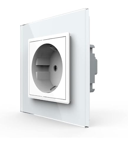 LIVOLO Doppia Presa Elettrica Con Pannello In Vetro – Colore Bianco – Moduli VL-C7C1EU-11 – 16A/250V – Design Moderno E Resistente