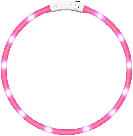 Silicone Water Resistant Adjustable LED Dog Safety Collar Flashing Light Collar for Dogs Cats &amp; other Pets
