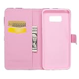Hülle für Samsung Galaxy S8 Plus,Galaxy S8 Plus Lederhülle,Galaxy S8 Plus Handyhülle Flip Wallet PU Lederhülle Magnetic Buckle Schutzhülle ,Felfy Ledercase Tasche Hüllen Brieftasche Bunte Gemalt Malerei Schmetterlinge Blumen Bär Feder Vögel Muster Frischer [PU Leder & Silikon Innenschale] Schutzhülle Tasche Schale Handy Etui Karten Slot Lederhülle für Samsung Galaxy S8 Plus [Lila Schmetterling] + 1x Silver Stylus+ 1x Bling Dust Plug [Farbe Random] - 3