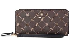 NINE WEST Women's Linnette Zip Around Wallet with Wristlet, Checkbook