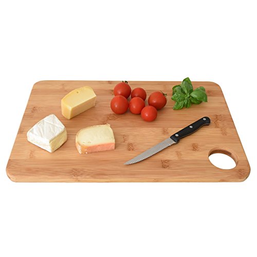 Schneidebrett aus Bambus mit praktischer Saftrille – Extra Groß – 45,4cm x 30,5cm x 1,9cm – beidseitig verwendbares Tranchierbrett - 6