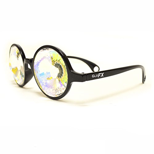 GloFX Kaleidoskop Rave-Brille – Black Tinted Kaleidoskop-Refraction-Effekt - 2