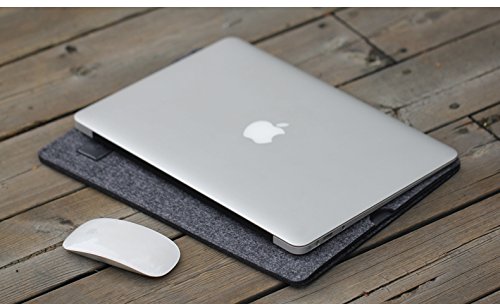 Huawei MateBook X Laptop Liner Bag, AVIDET 13,3 Zoll Schock-Absorption Soft Notebook Felt Bag für Huawei MateBook X (Dunkelgrau) - 5